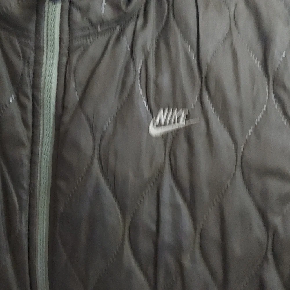 Nike Womens Olive Green Quilted Zip Up Jacket Sz M